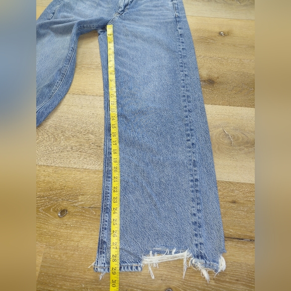 American Eagle Outfitters Light Blue Flare Baggy Jeans Super High Rise Sz 6 - Picture 8 of 15